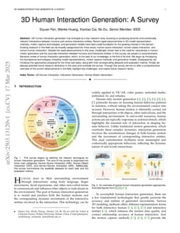 3D Human Interaction Generation: A Survey