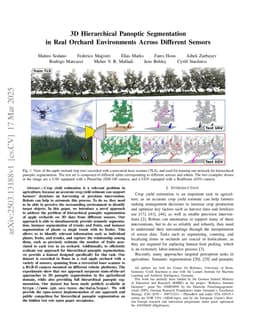 3D Hierarchical Panoptic Segmentation in Real Orchard Environments Across Different Sensors