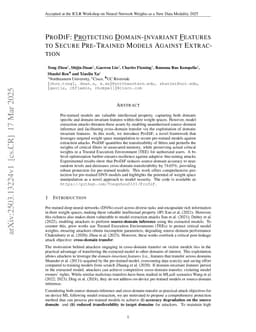 ProDiF: Protecting Domain-Invariant Features to Secure Pre-Trained Models Against Extraction