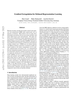 Gradient Extrapolation for Debiased Representation Learning