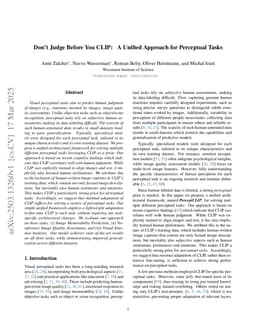 Don't Judge Before You CLIP: A Unified Approach for Perceptual Tasks