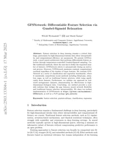 GFSNetwork: Differentiable Feature Selection via Gumbel-Sigmoid Relaxation