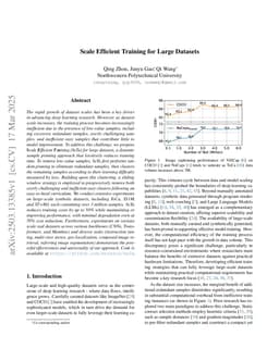 Scale Efficient Training for Large Datasets