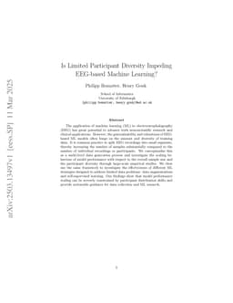 Is Limited Participant Diversity Impeding EEG-based Machine Learning?