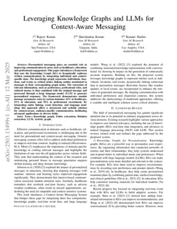 Leveraging Knowledge Graphs and LLMs for Context-Aware Messaging