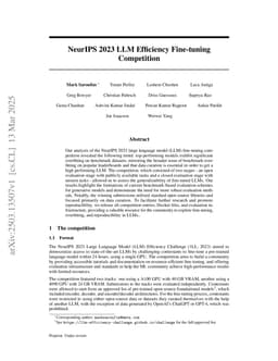 NeurIPS 2023 LLM Efficiency Fine-tuning Competition