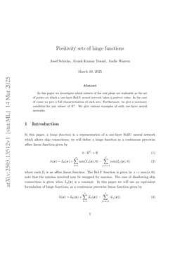 Positivity sets of hinge functions