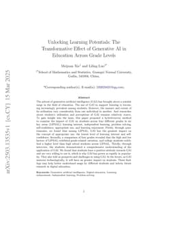 Unlocking Learning Potentials: The Transformative Effect of Generative AI in Education Across Grade Levels