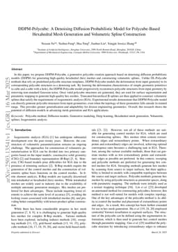 DDPM-Polycube: A Denoising Diffusion Probabilistic Model for Polycube-Based Hexahedral Mesh Generation and Volumetric Spline Construction