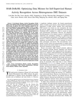 HAR-DoReMi: Optimizing Data Mixture for Self-Supervised Human Activity Recognition Across Heterogeneous IMU Datasets