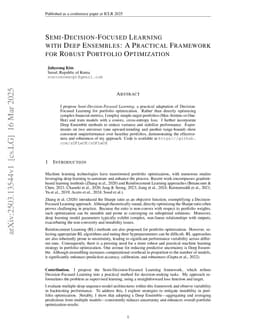 Semi-Decision-Focused Learning with Deep Ensembles: A Practical Framework for Robust Portfolio Optimization