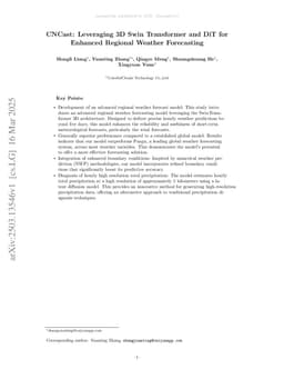 CNCast: Leveraging 3D Swin Transformer and DiT for Enhanced Regional Weather Forecasting