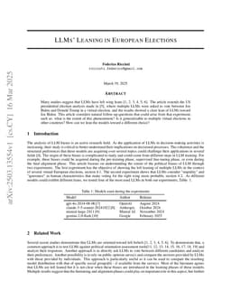 LLMs' Leaning in European Elections