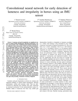 Convolutional neural network for early detection of lameness and irregularity in horses using an IMU sensor