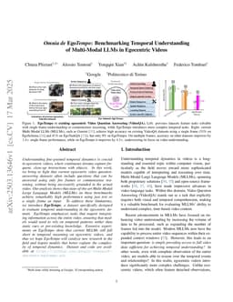 Omnia de EgoTempo: Benchmarking Temporal Understanding of Multi-Modal LLMs in Egocentric Videos
