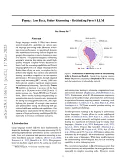 Pensez: Less Data, Better Reasoning -- Rethinking French LLM