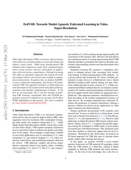 FedVSR: Towards Model-Agnostic Federated Learning in Video Super-Resolution
