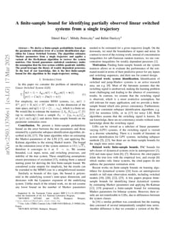 A finite-sample bound for identifying partially observed linear switched systems from a single trajectory
