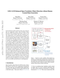 LED: LLM Enhanced Open-Vocabulary Object Detection without Human Curated Data Generation
