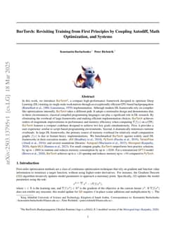 BurTorch: Revisiting Training from First Principles by Coupling Autodiff, Math Optimization, and Systems