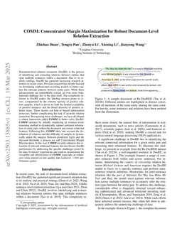 COMM:Concentrated Margin Maximization for Robust Document-Level Relation Extraction