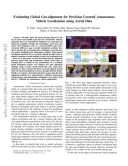 Evaluating Global Geo-alignment for Precision Learned Autonomous Vehicle Localization using Aerial Data