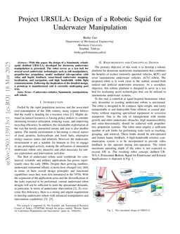 Project URSULA: Design of a Robotic Squid for Underwater Manipulation