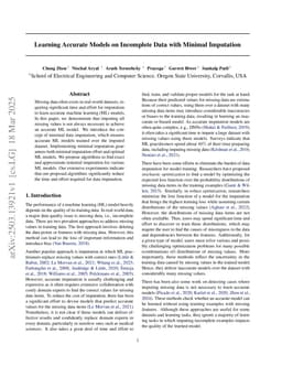 Learning Accurate Models on Incomplete Data with Minimal Imputation