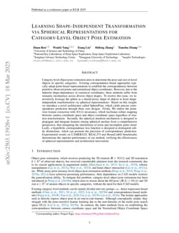 Learning Shape-Independent Transformation via Spherical Representations for Category-Level Object Pose Estimation