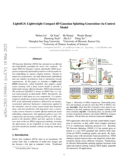 Light4GS: Lightweight Compact 4D Gaussian Splatting Generation via Context Model