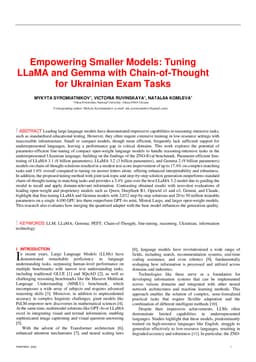 Empowering Smaller Models: Tuning LLaMA and Gemma with Chain-of-Thought for Ukrainian Exam Tasks