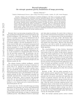 Beyond holography: the entropic quantum gravity foundations of image processing