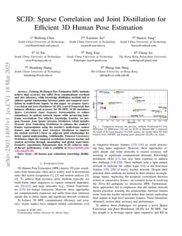 SCJD: Sparse Correlation and Joint Distillation for Efficient 3D Human Pose Estimation