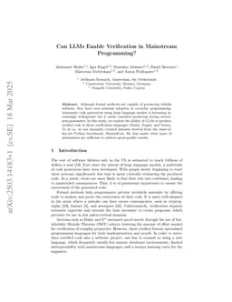 Can LLMs Enable Verification in Mainstream Programming?
