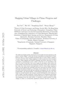 Mapping Urban Villages in China: Progress and Challenges