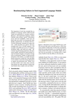 Benchmarking Failures in Tool-Augmented Language Models