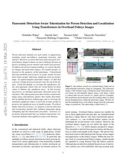 Panoramic Distortion-Aware Tokenization for Person Detection and Localization Using Transformers in Overhead Fisheye Images
