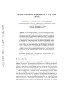 Deep Unsupervised Segmentation of Log Point Clouds
