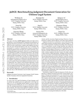 JuDGE: Benchmarking Judgment Document Generation for Chinese Legal System