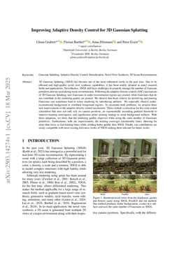 Improving Adaptive Density Control for 3D Gaussian Splatting