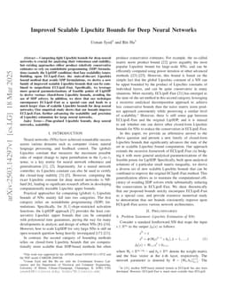 Improved Scalable Lipschitz Bounds for Deep Neural Networks