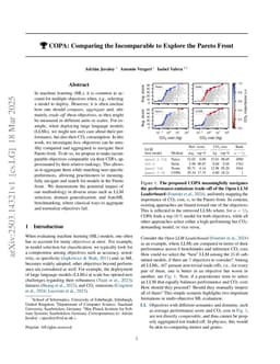 COPA: Comparing the Incomparable to Explore the Pareto Front