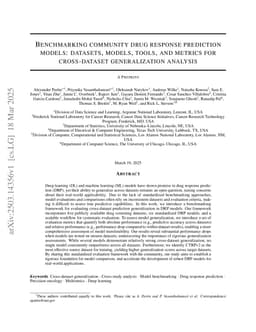Benchmarking community drug response prediction models: datasets, models, tools, and metrics for cross-dataset generalization analysis