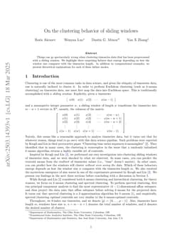 On the clustering behavior of sliding windows