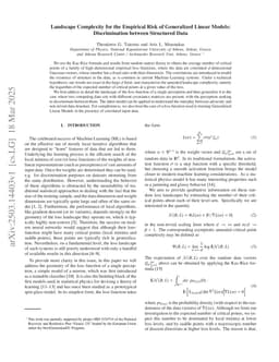 Landscape Complexity for the Empirical Risk of Generalized Linear Models: Discrimination between Structured Data