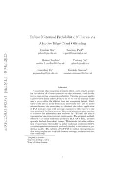 Online Conformal Probabilistic Numerics via Adaptive Edge-Cloud Offloading