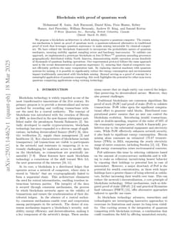 Blockchain with proof of quantum work