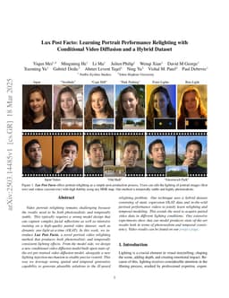 Lux Post Facto: Learning Portrait Performance Relighting with Conditional Video Diffusion and a Hybrid Dataset