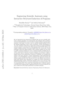 Engineering Scientific Assistants using Interactive Structured Induction of Programs
