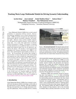 Tracking Meets Large Multimodal Models for Driving Scenario Understanding